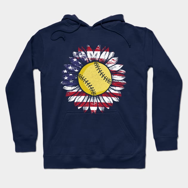 Softball Sunflower Hoodie by Jamrock Designs